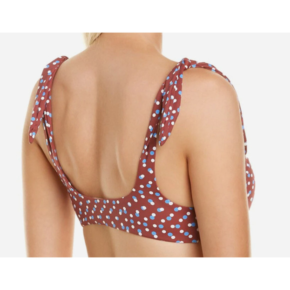 Eberjey Women's Mius Noelle Burgundy Polka Dot Swim Bikini Top Medium NEW - Picture 2 of 3